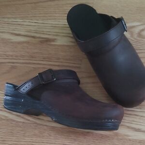 Dansko Brown Leather Clogs Size 38
